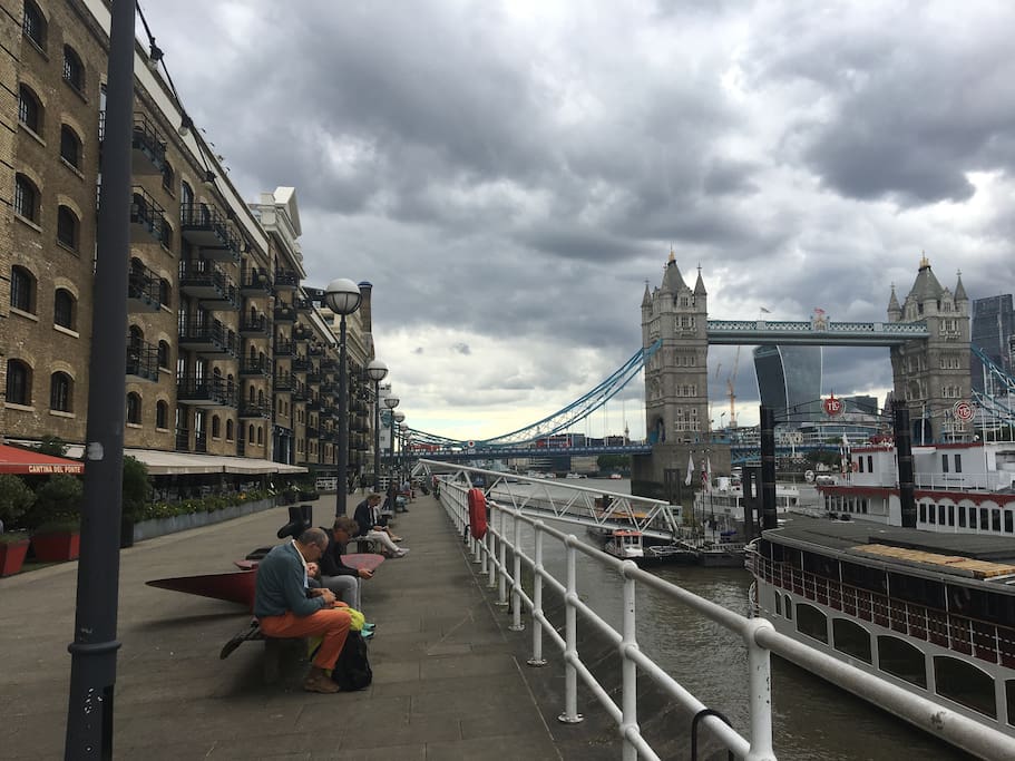 Bars and Restaurants by the River and the view from the end of the street - magical