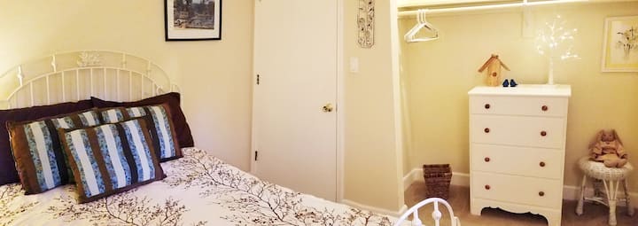 Downstairs: Double Bed. Pillow Topper, Sheets, Blankets, Pillows and Comfort Provided.
