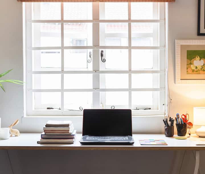 image of a laptop sitting on desk