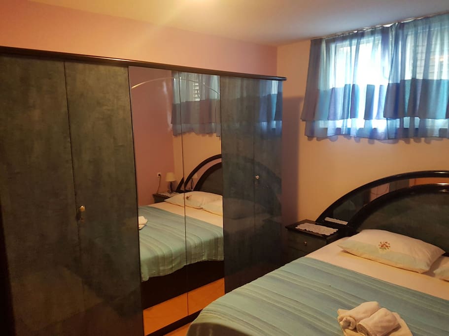 big bedroom with comfortable double bed