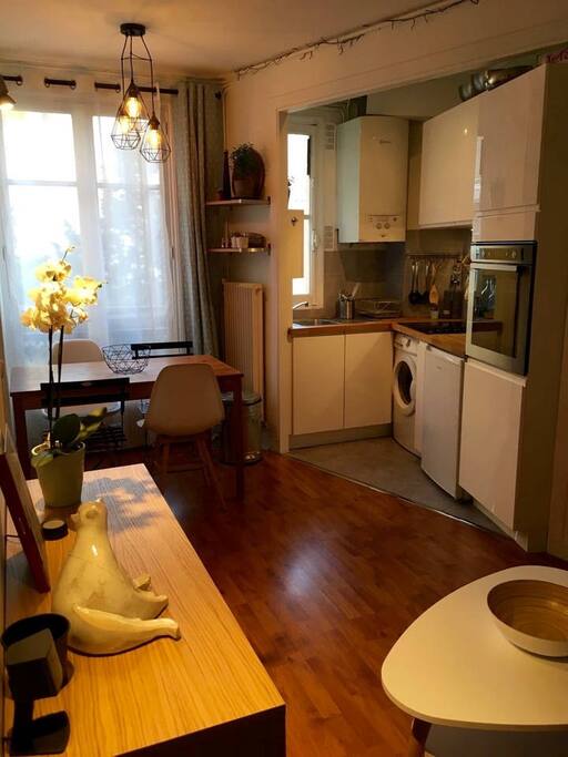 A kitchen open in the living room