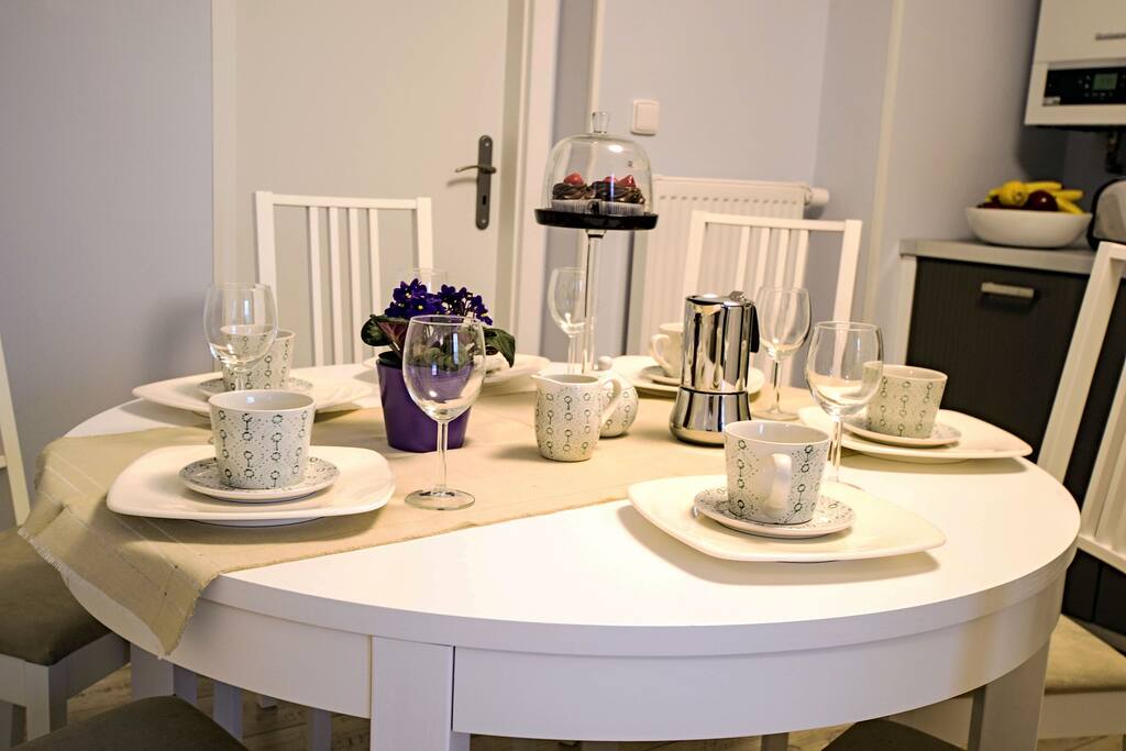 Dining table in the kitchen area