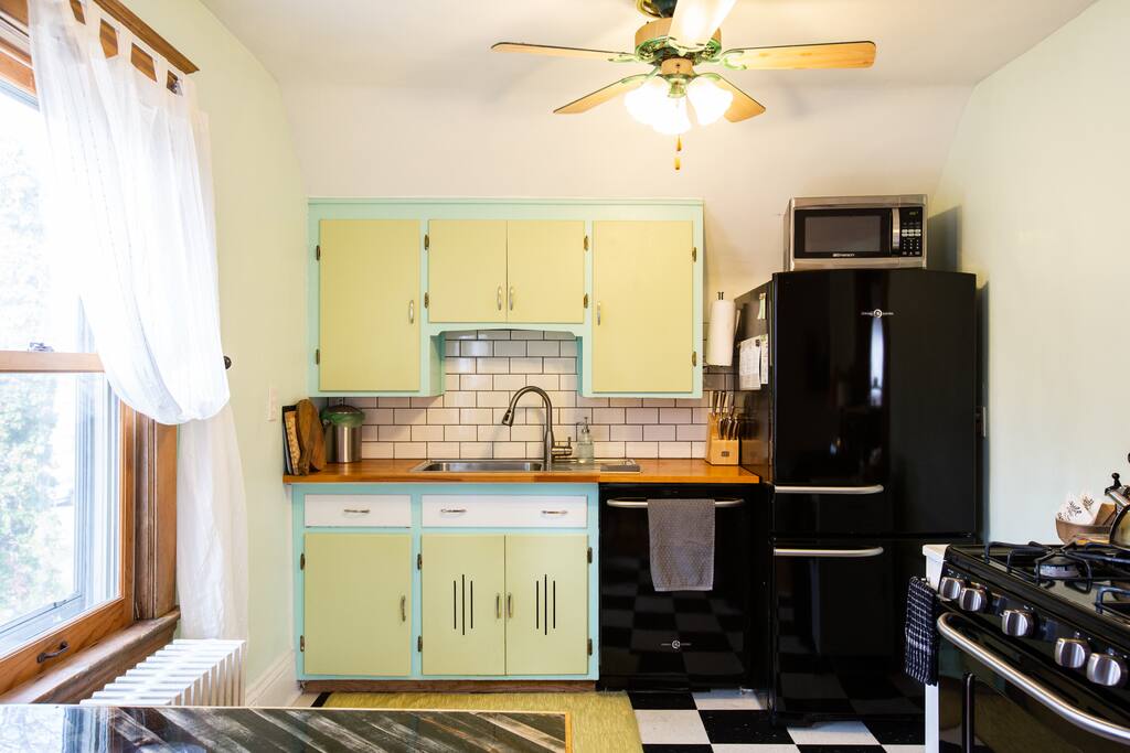 Vintage meets modern. Updated kitchen with dinning area