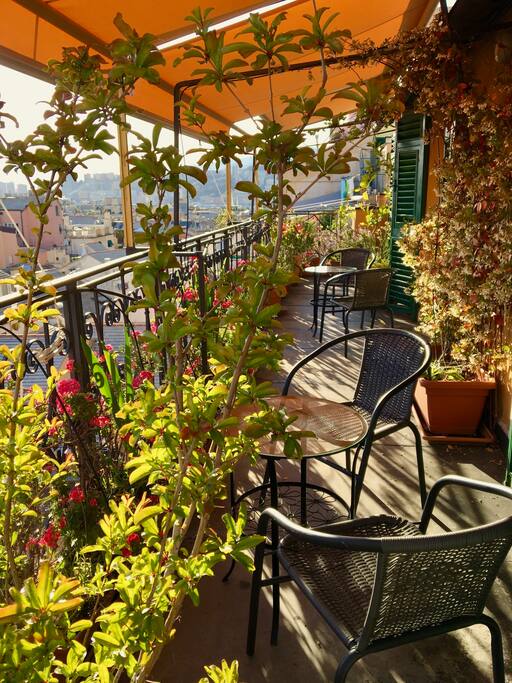 Il terrazzo di pertinenza della camera