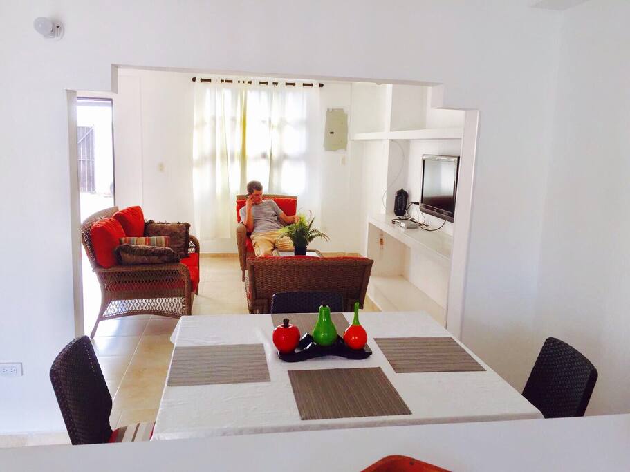 Living room and Dining room