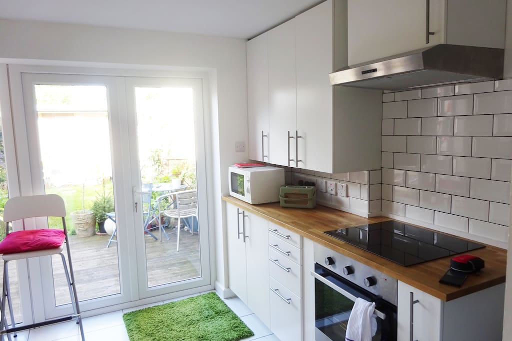 Kitchen leading to garden