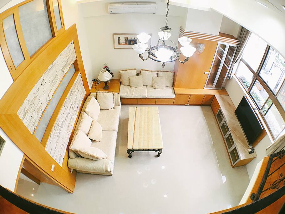 客廳,鳥瞰圖。the eagle view of living room.