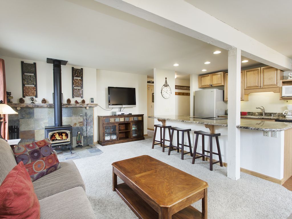 Dnevni boravak s peći na drva i drva