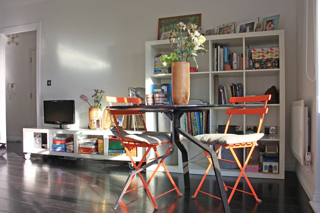 bookshelves with toys and books!