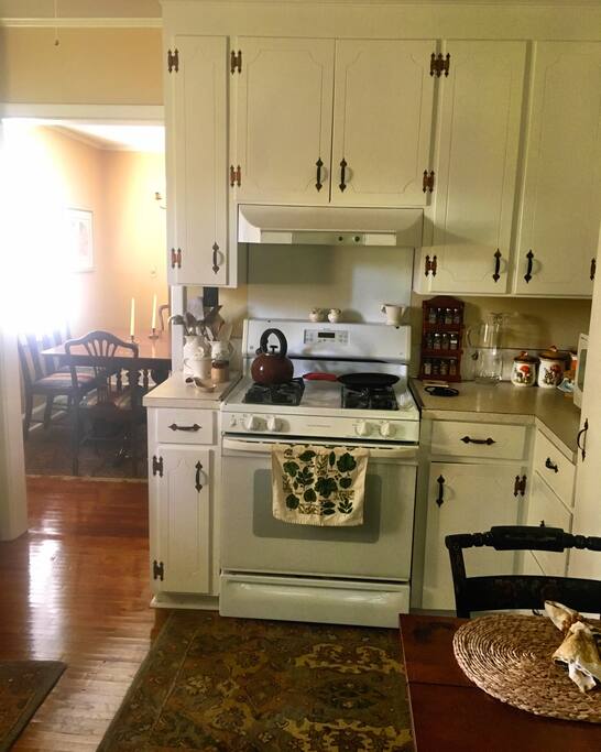 Kitchen with plenty of cookware