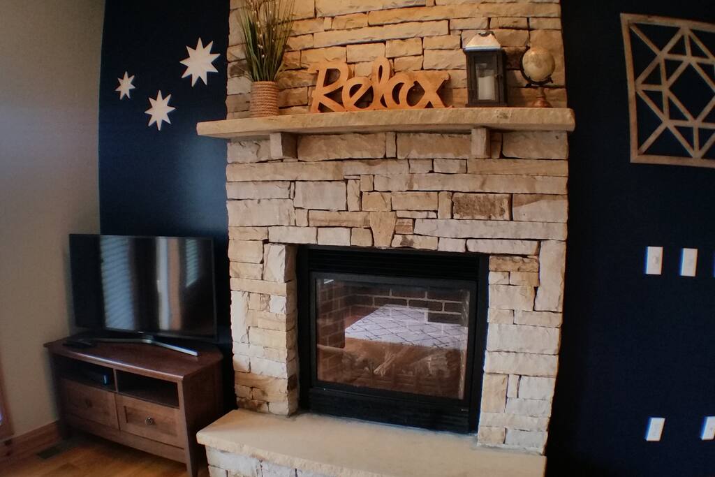Living room fireplace