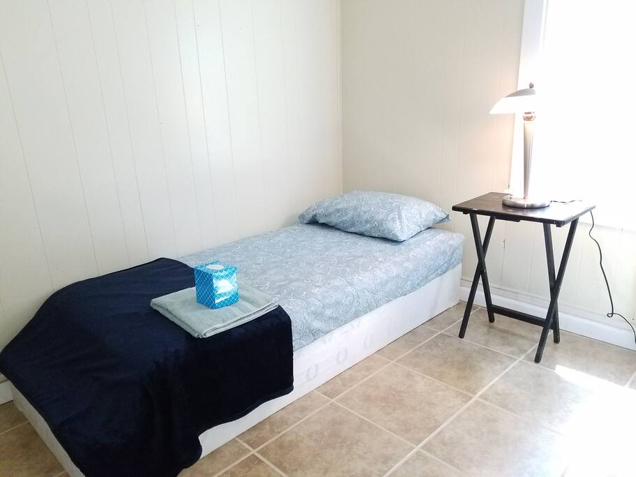 Affordable and Nice Twin Size Bed in the Living Room.