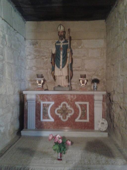 Altar dedicado a San Patricio, Patrón de Irlanda, vestido de azul