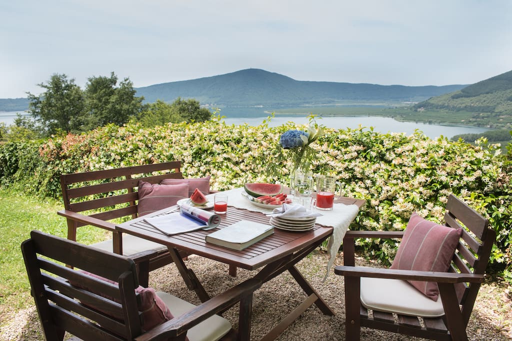 Holiday house with garden and lake view