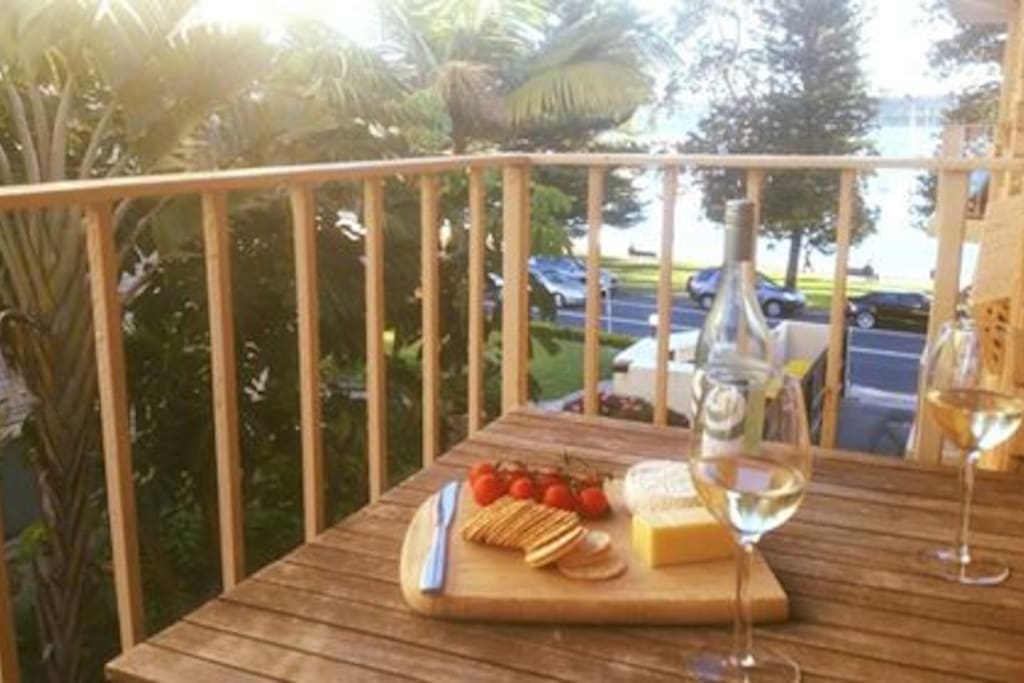Enjoy the view from the balcony.