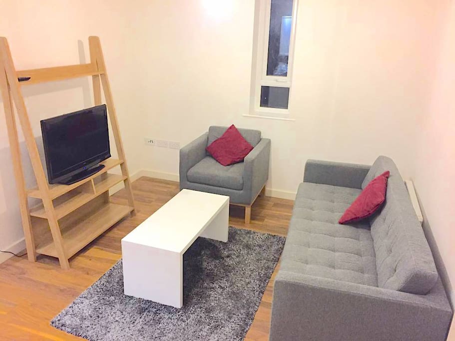 Living Space with TV (Netflix connected) & sofa which can sleep one extra guest