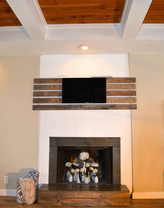 TV with custom mount.