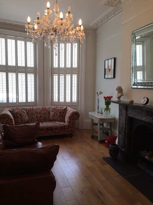 Living Room with plantation shutters