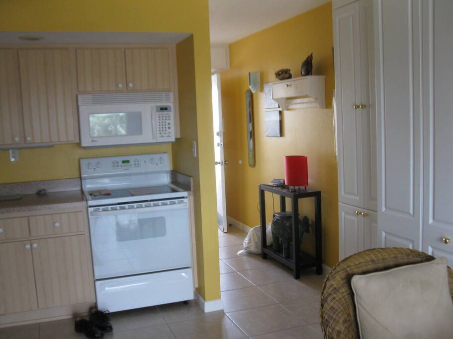 Hall to entrance and bathroom