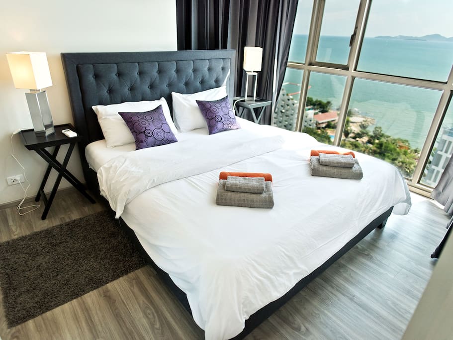 Master bedroom with king-size bed