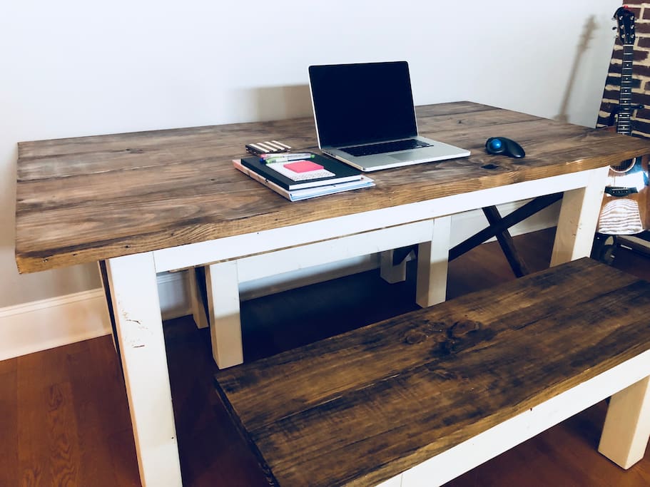 Farm table perfect for laptop use!