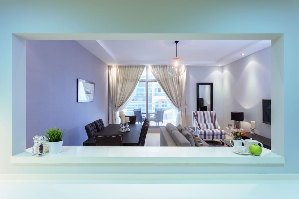 Living, dining and kitchen space