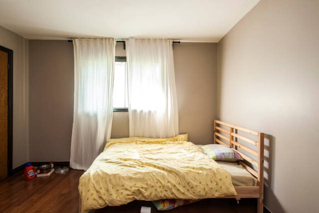 Large Spacious Room Furnished with Comfortable Double Ikea Bed, Large Ikea Desk, Large Built In Double Closets, Large Window Facing Backyard