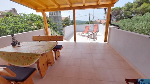 Successful Airbnb property: House with a terrace and garden in Belej