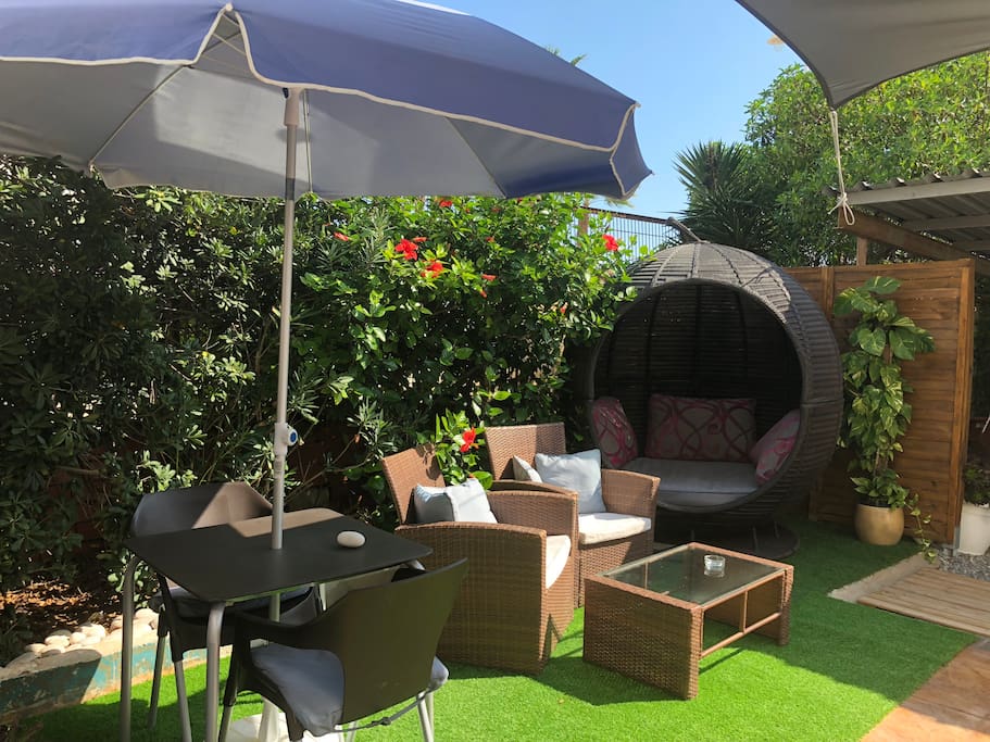 Hermosa terraza privada para los huéspedes.