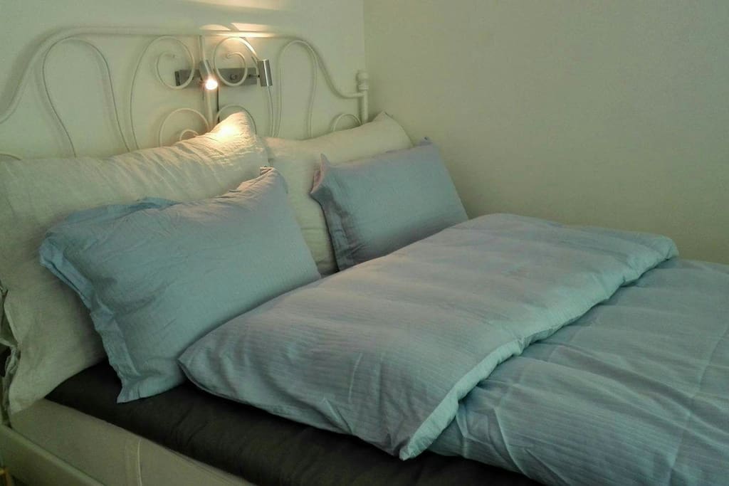 Super comfortable double bed! Own balcony