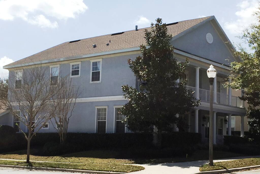 Street view showing private corner lot