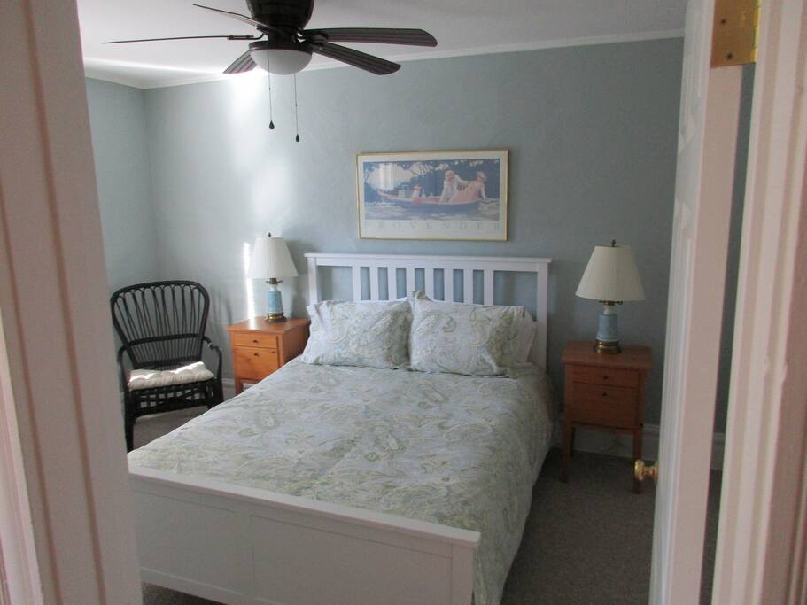 Bedroom with queen bed.