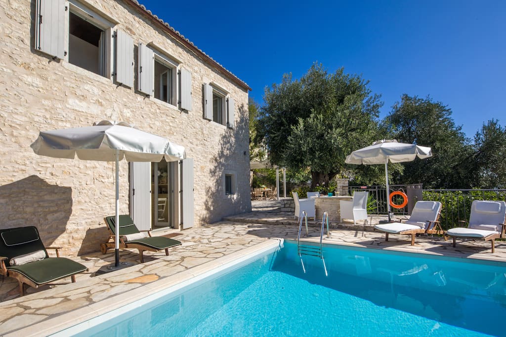 outside & garden view with heatable private pool