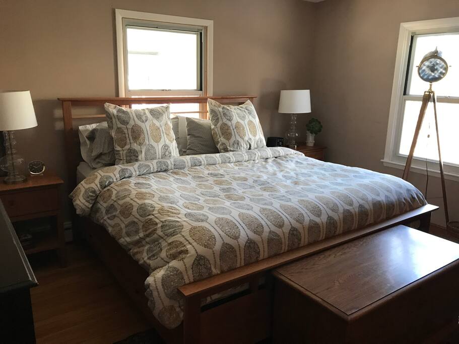 Bedroom 1 offers a large king size bed perfect for two.