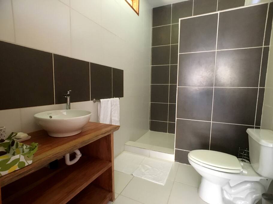 Contemporary bathroom with shower