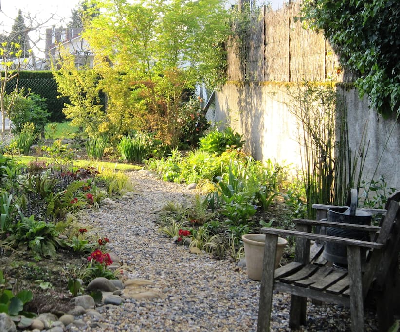 Vue de derrière du jardin