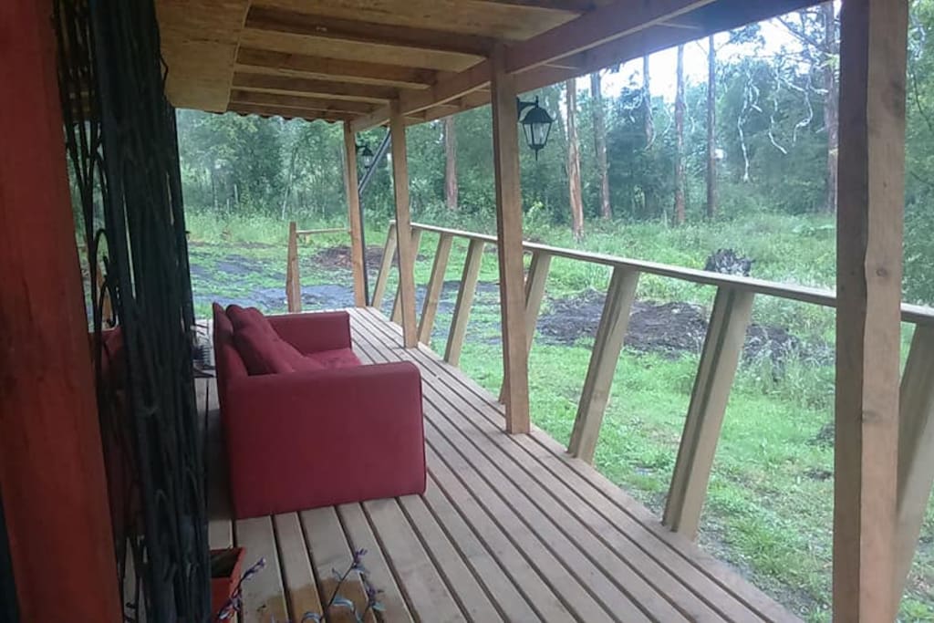 Terraza con vista al bosque