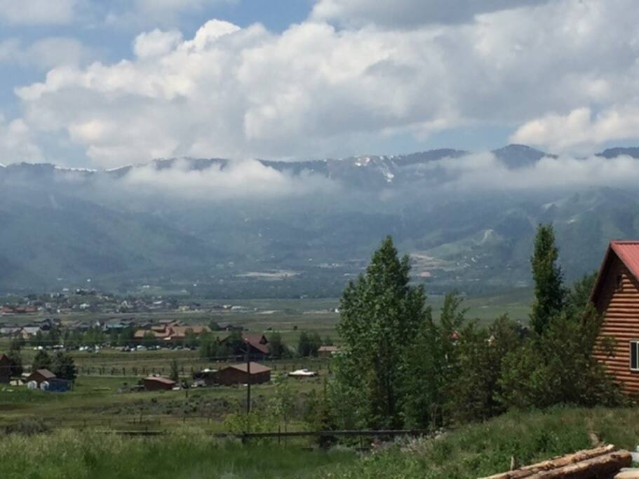 Southwest view of the Rockies from the patio