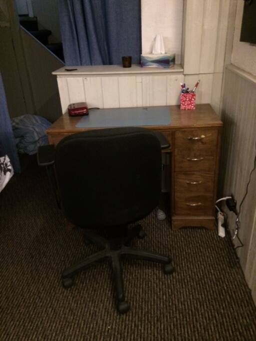 Desk in room