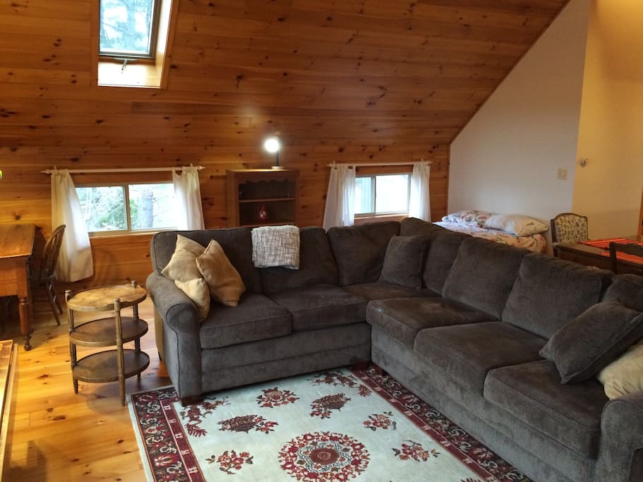 Retreat house living area, with uber-comfortable queen-sized convertible bed.