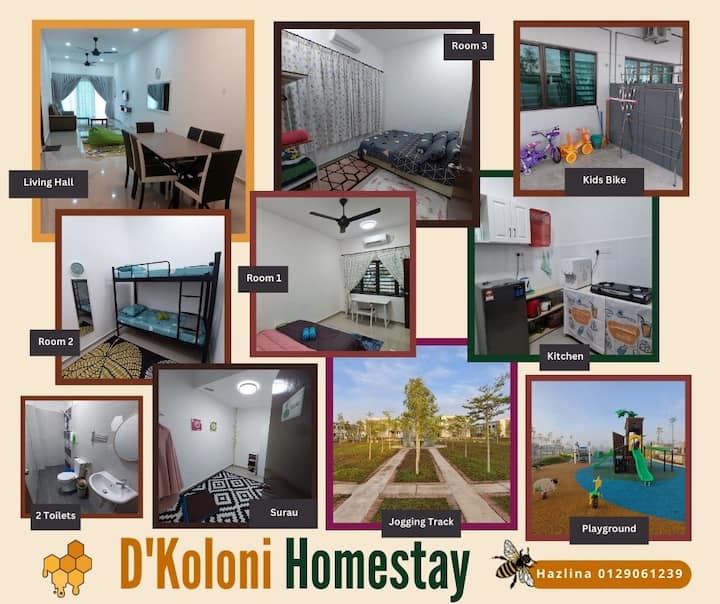 D'Koloni Homestay(Internet, TVBox, AC, Wat/Heater)