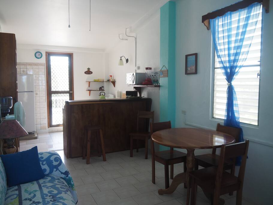 Kitchen area in the sea view apartment