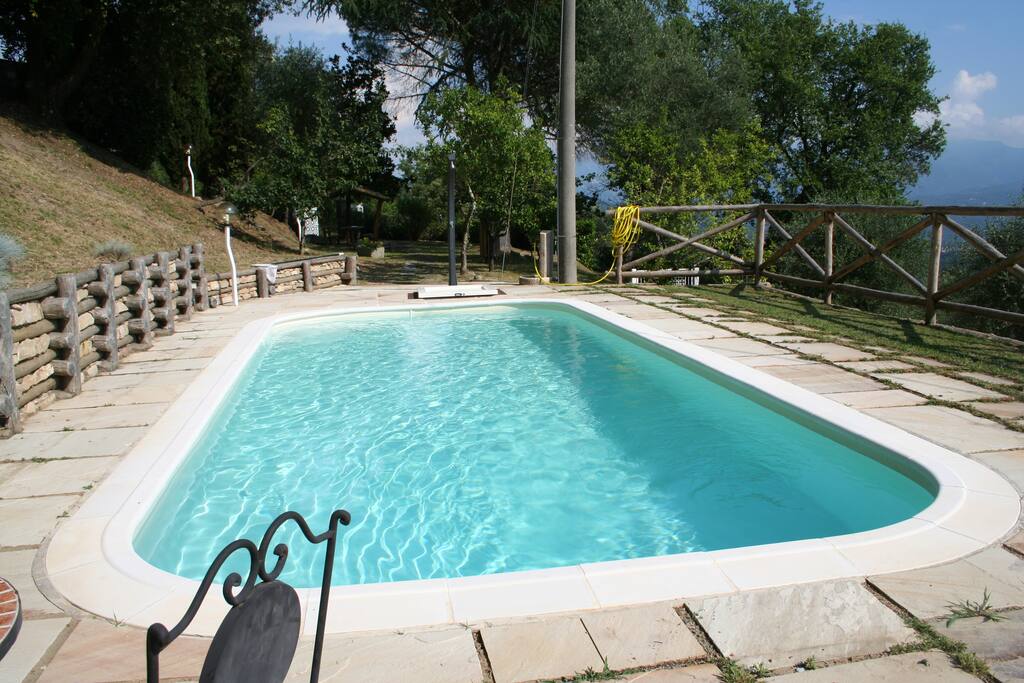 The saline water pool with a stunning view