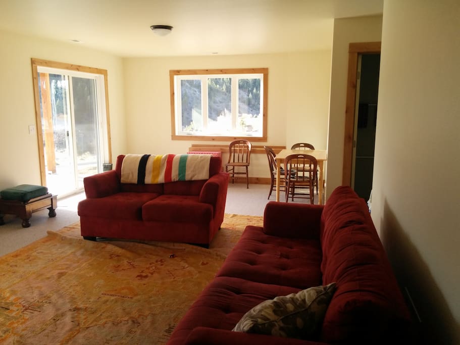 private living room area with own entrance