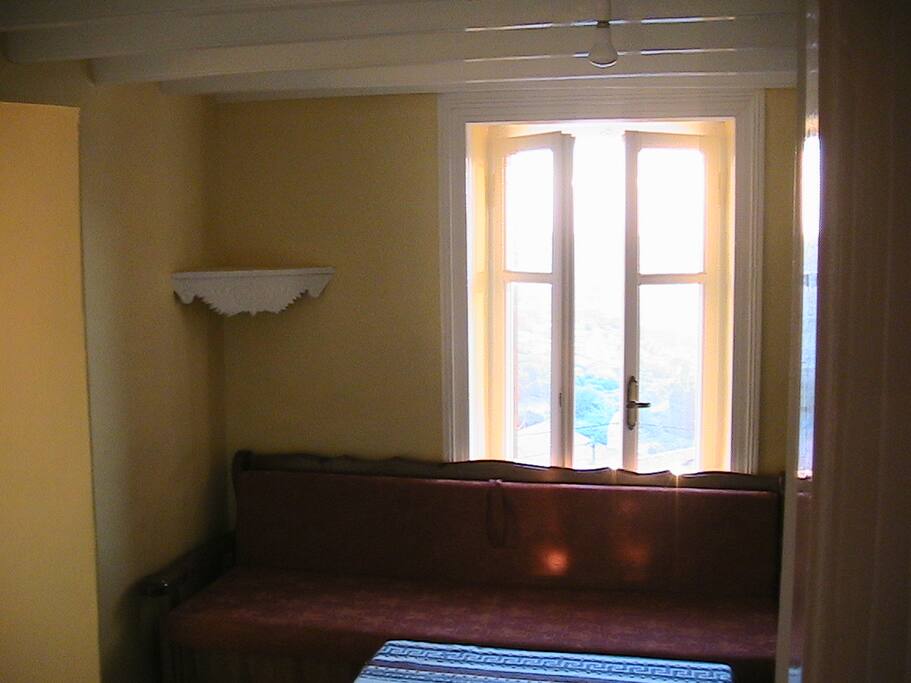 Living room area with couch