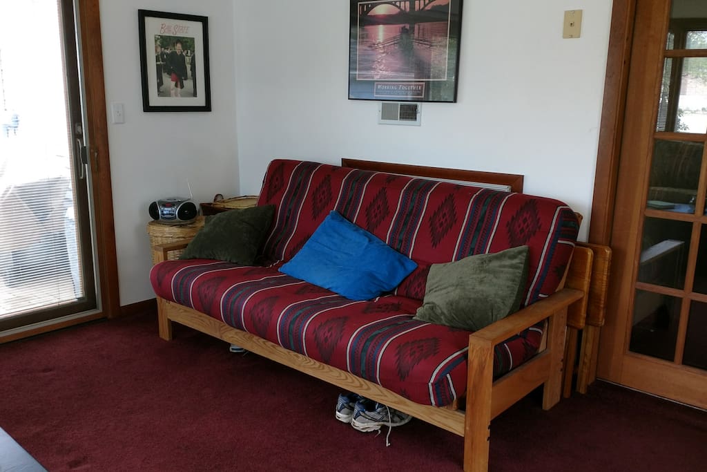 Futon in Sunroom