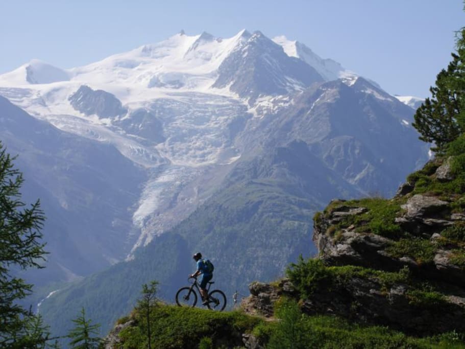 Tolle Bike Touren in der Umgebung: Visperterminen, Moosalp etc. bicken wandern erholen