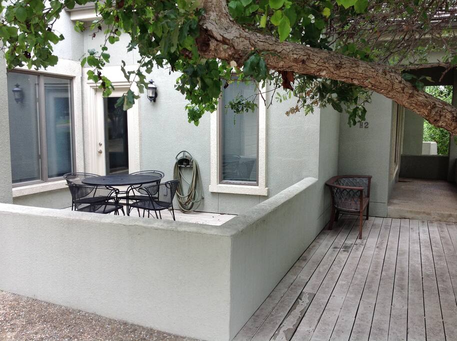 Breakfast patio off of the kitchen, front of the Condo