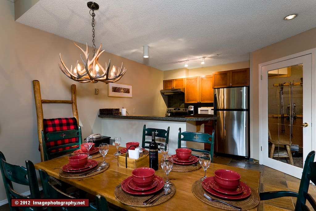 The dining table with seating for 6.