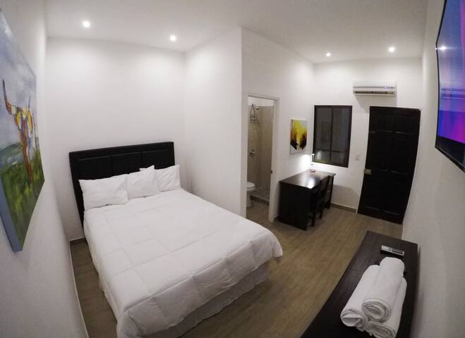 Queen Bed Room for 2 across from Beach